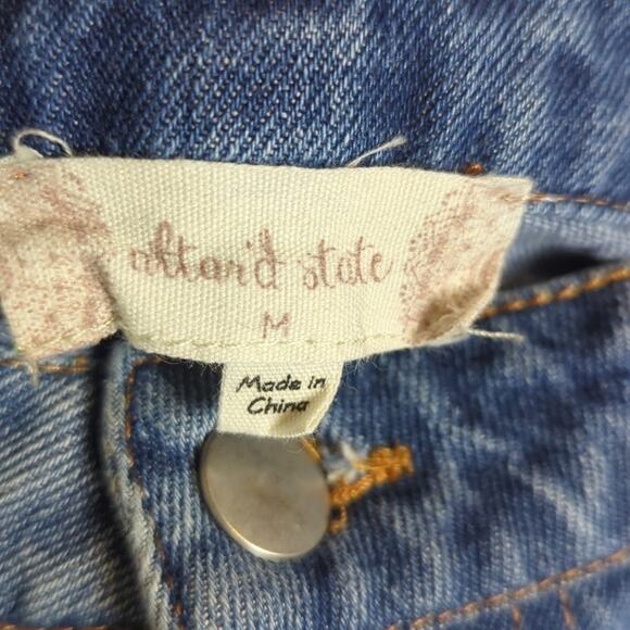 Y2K Altar'd State Denim Mini Skirt Frayed Hem Women's Size Medium - Picture 4 of 10